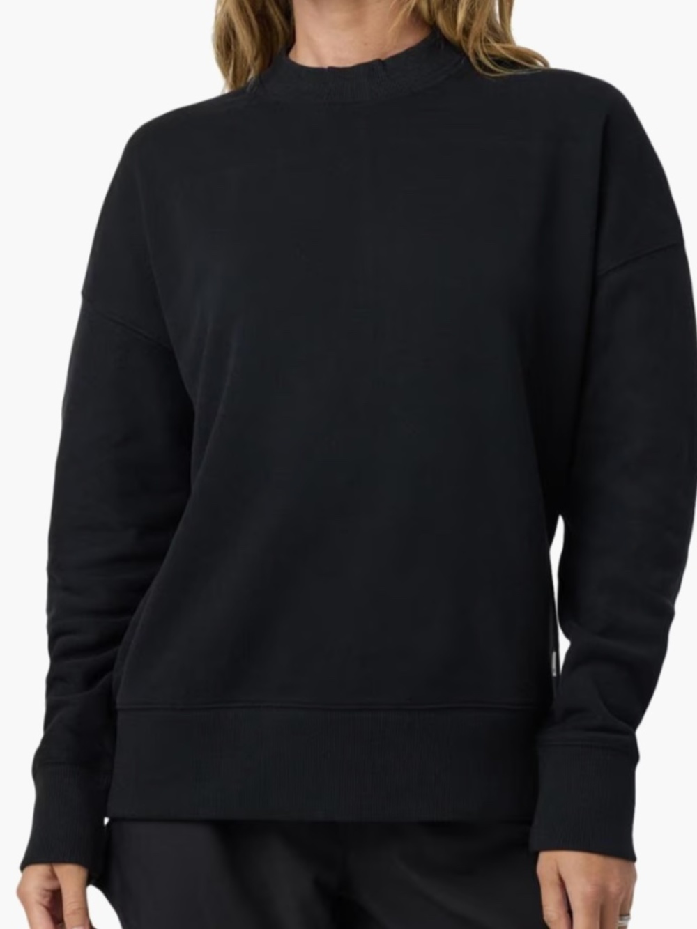 Vuori Sedona Weekender Crew Pullover Top, Black, Sz Medium